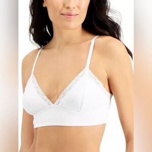 JENNI On Repeat Wide Lace Bralette sizes M, L, and Xl available in Bright White.